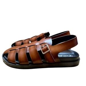 Stacy Adams Mens Montego Slingback Fisherman Sandals Brown Buckle Strap Size 10M